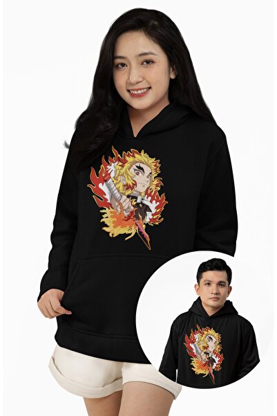Fuddy Moda Unisex Rengoku Kyojuro Štampano Sa kapuljačom dukserica, Oversize ...