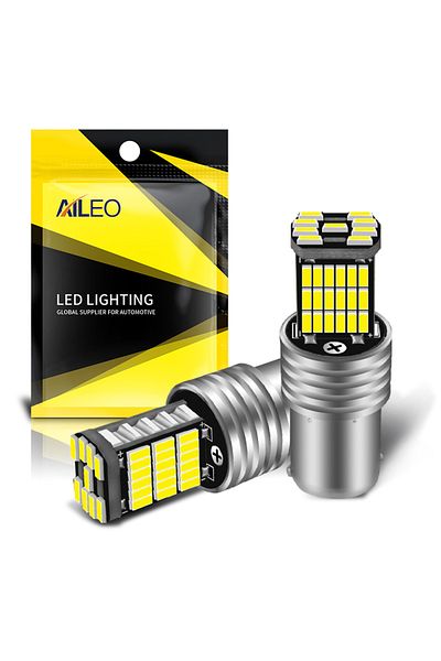 Choice Aileo 2 قطعة 1156 BA15S P21W سيارة LED لمبة ضوء عكسي 45 قطعة 4014SMD ل VW Passat B5 B6 Golf Canbus