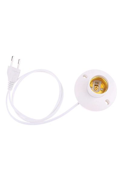 Choice EU LED Stand Lamp Holder E27 Bulb Plug Dome Socket With Cable Base For Table Light Night Stands L...