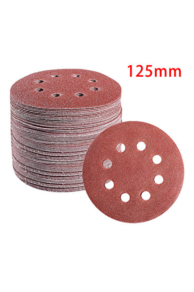 Choice25 50 قطعة من ورق الصنفرة ذو حبيبات 60، 8 ثقوب، 125 مم، أداة تلميع كاشط...
