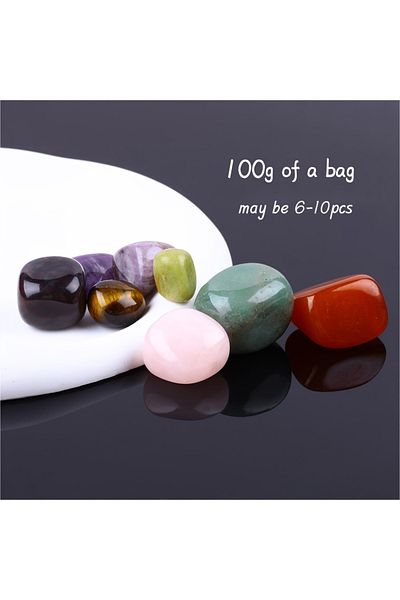 Choice 100 جرام 100 جرام/كيس من أحجار مصقولة طبيعية وبلورات ملونة مختلطة - مجموعة متنوعة من الأحجار المصقولة المصقولة
