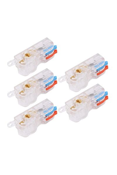Choice 5pcs 2 In 2 Out T Type Splitter Terminal Block, 10pcs Wire Quick Connector Break Free Plug And Pull
