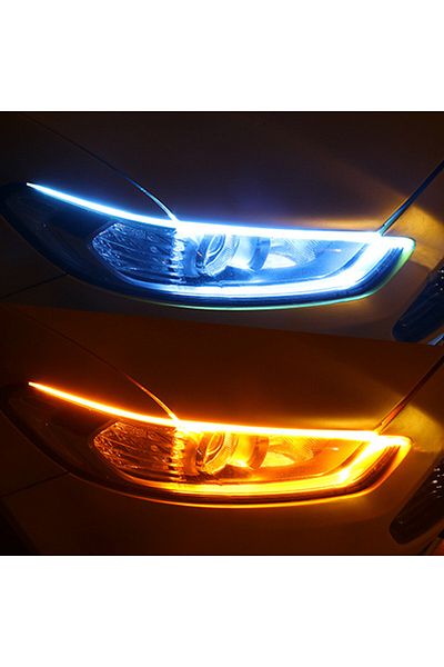 Choice 60cm White Yellow Dynamic 2 Pcs Drl Car Flexible Led Daytime Running Lights Turn Signal Lamp Headlig