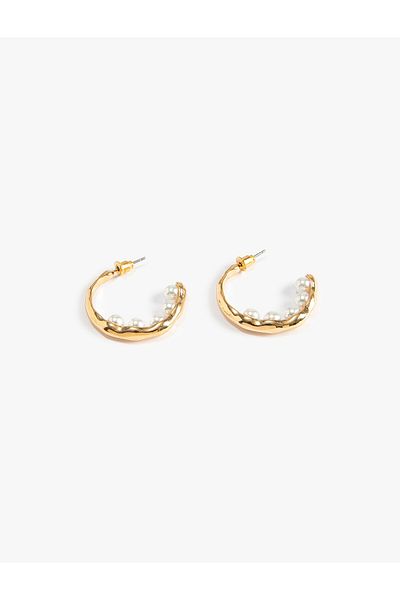 Koton Hoop Earrings with Pearl Detail