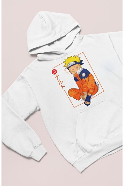Fuddy Moda Наруто EX2 з принтом, унісекс, оверсайз, з капюшоном, світло-сірий