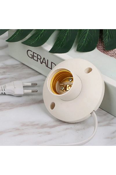 Choice EU LED Stand Lamp Holder E27 Bulb Plug Dome Socket With Cable Base For Table Light Night Stands L...