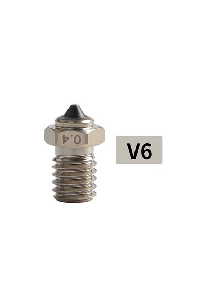 Choice فوهة HC ثنائية المعدن V6 بقطر 0.4 مم لـ V6/volcano/mk8 Hotend Neptune4 K1 فوهة Dlc من الفولاذ المقسّى والنحاس