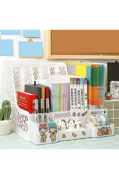 Choice 4 Bars Pen Container Multi-color File Rack Folder Storage Box Desktop File Box Multi-functional File