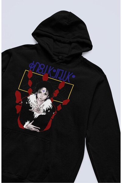 Fuddy Moda Унісекс-светр з капюшоном і принтом Chrollo Lucilfer, оверсайз-худ...