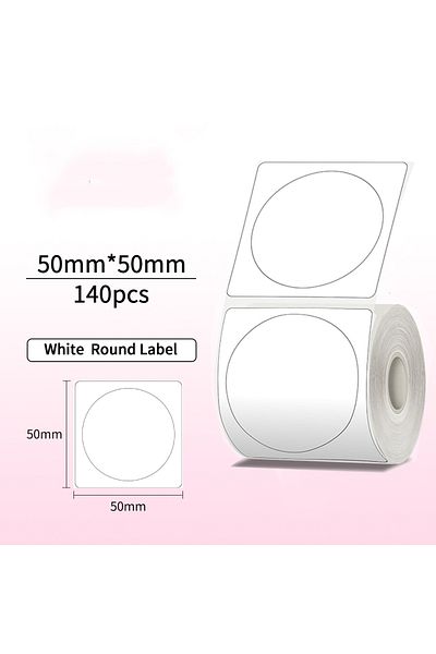 Choice White Round Label 50x50mm/150pcs Thermal Adhesive Label Roll, Suit For Phomemo M110 M200 M220 M120 M