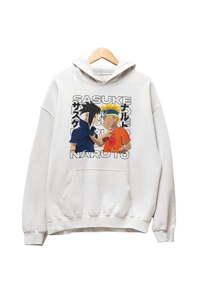 Fuddy Moda Φούτερ με κουκούλα Unisex Sasuke και Naruto, Φούτερ με κουκούλα με θέμα Naruto Anime