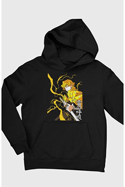 Fuddy Moda Demon Slayer Zenitsu Štampano Unisex Oversize kroj Sa kapuljačom H...