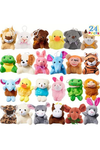 Choice 24pcs 24pcs Mini Plush Animal Toy Set Cute Animals Keychain Decoration For Kids&adult Carnival Prize
