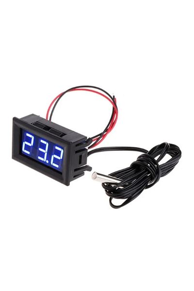 VODOOL Blue 0.56inch Led Digital Thermometer Tester Panel Gauge Dc 5-12v Thermometer Sensor With Sensors Pr