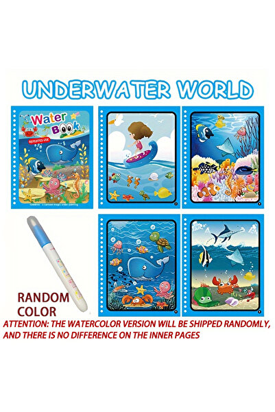lpcbec كتاب سحري لعالم ما تحت الماء، رسم مائي، ألعاب مونتيسوري، كتاب تلوين قا...
