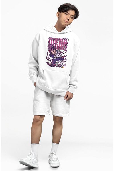 Fuddy Moda Unisex Super Vegeta Printed - Φούτερ με κουκούλα Dragon Ball Oversize