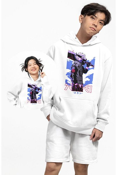 Fuddy Moda Φούτερ με κουκούλα Unisex Kakashi Sensesi, Φούτερ με κουκούλα με θέμα Naruto Anime