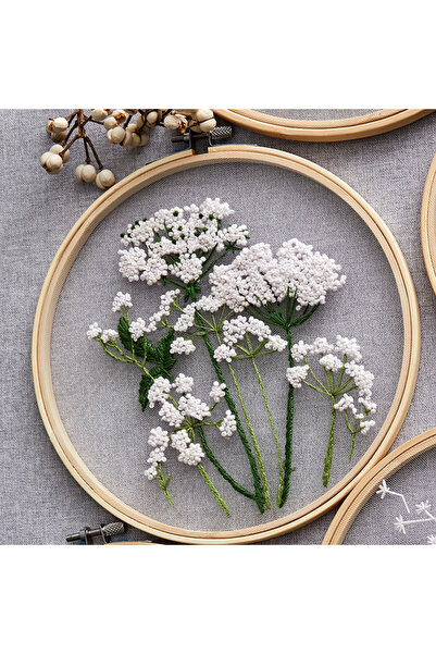 Choice مجموعة تطريز بنمط زهور ونباتات C13 DIY أدوات تطريز مطبوع للمبتدئين تطريز دائري كروي