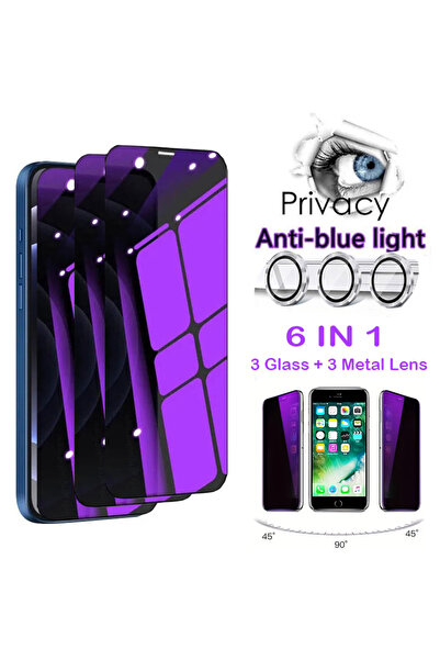 Choice1 واقي شاشة أرجواني 6 في 1 لهاتف iPhone 16 ProMax [3 زجاج مضاد للتجسس +...