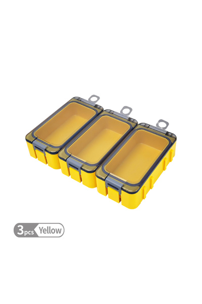 Choice Yellow New 3Pcs Fishing Box Mini Plastic Accessories Storage Box Hook ...