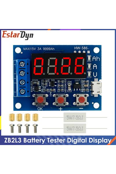 Estardyn ZB2L3 Battery Tester LED Digital Display 18650 Lithium Battery Power Supply Test Resistance Lead-...