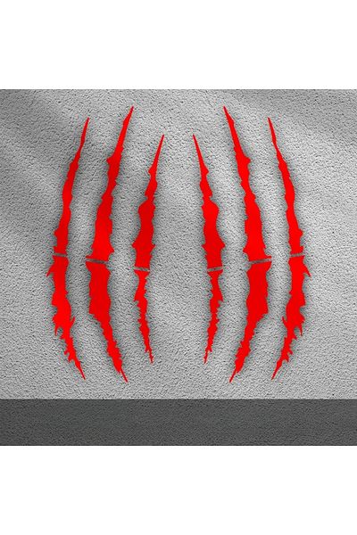 Choice 25x10.6CM LK-GZ001-Red 2PCS Motorcycle Monster Claw Scratch Stickers DIY Motocross Helmet Body Vinyl