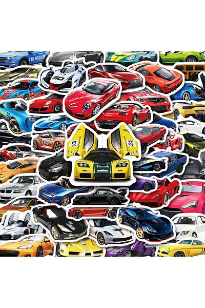 Choice 50pcs Cool Car Sticker, Racing Car Sticker and Decals for Kids, Phone Case, Guitar, Scooter, Lapt...