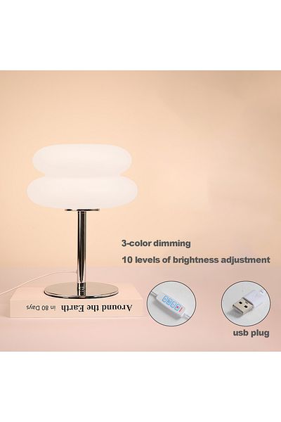 Choice Usb Plug B -style Bedroom Bedside Lamp Creamy Style Table Lamp Usb Plug Tri Color Dimming Living Roo
