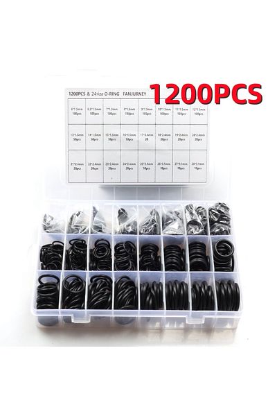 Choice 1200 قطعة من Nbr 740/1200 قطعة من مجموعة حلقات O-ring من مطاط النتريل الأسود المقاوم للزيت والتآكل