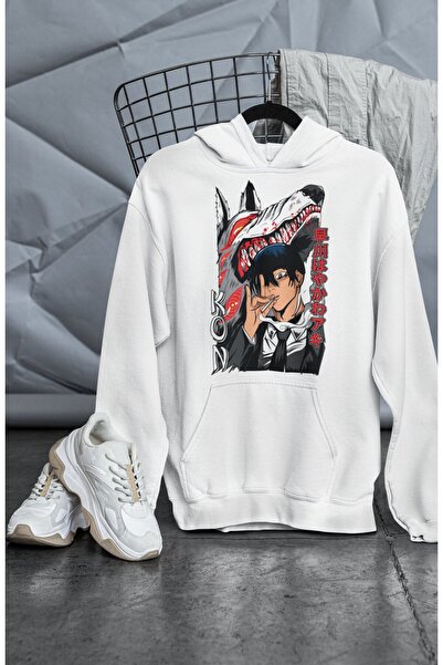 Fuddy Moda Унісекс Світшот з капюшоном і принтом Акі Хаякава та Кон, оверсайз...