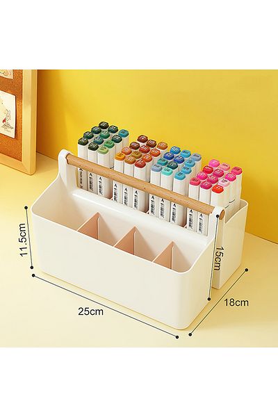 Choice A4 1pc Multifunctional Storage Holder School Office Portable Pen Holder Storage Box Large Capacity D