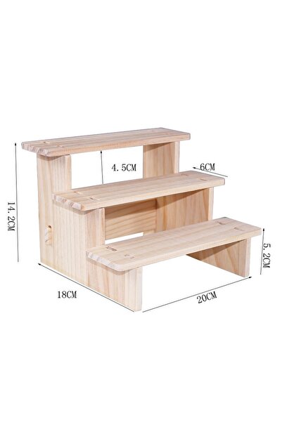 Choice1 منظم عرض خشبي مستطيل الشكل مكون من 3 طبقات بعرض 20 سم، حامل عرض خشبي للحلويات