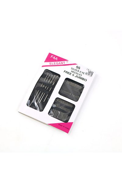 Choice 55pcs 55 Pieces Stainless Steel Big Eye Hand Sewing Needles Set With Different Sizes For Sewing Need