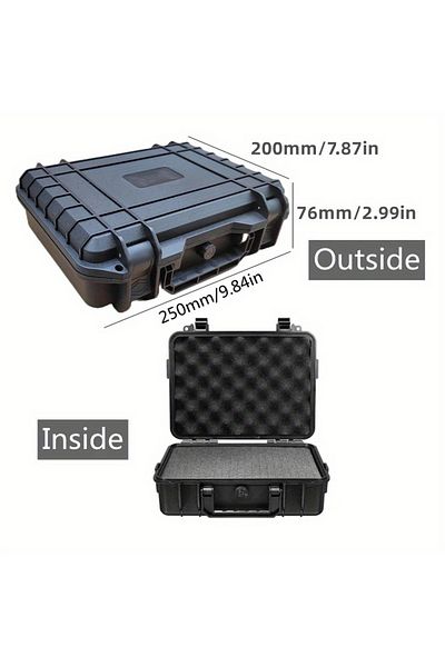 FNICEL 250x200x76mm 1pc Waterproof Hard Carry Case Bag Tool Case With Pre-cut Sponge Storage Box Safety Pro