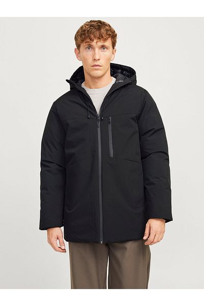 Jack & Jones J&J Men's Payne Cold Proof Jacket Parka Coat Black