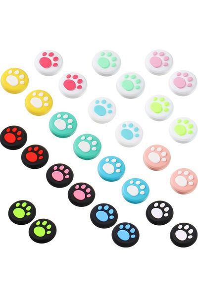 Choice Mix Color 28 Pcs Silicone Thumb Grip Cap Cover For Switch/oled Game Joystick Controller,accessories