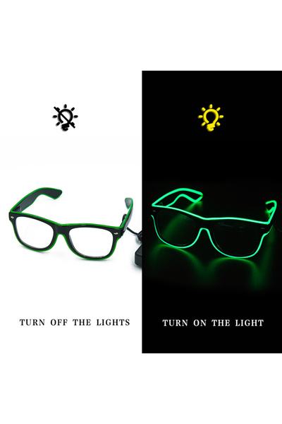 Choice1 زوج واحد من نظارات LED الخضراء، نظارات حفلات نيون وامضة، نظارات متوهج...