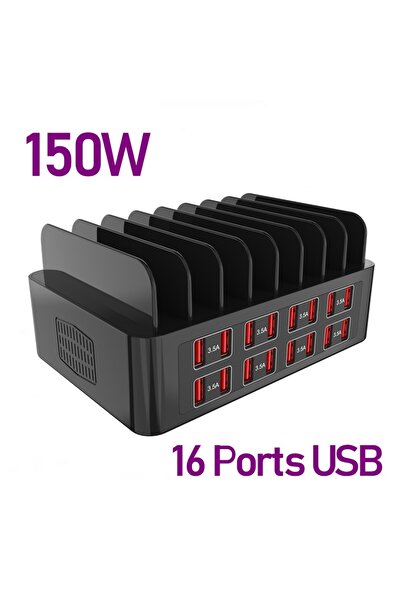 Choice شاحن سريع عالمي متعدد المنافذ من نوع C بقوة 150 وات و16 منفذًا من نوع ...