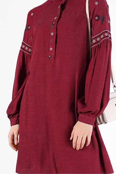 TRENDTESETTÜR Red Embroidered Women's Tunic - t 42396