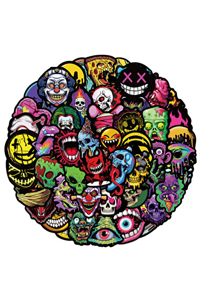 Choice 50 قطعة 50 قطعة ملصقات جمجمة رعب رائعة مقاومة للماء للجيتار والتزلج وا...