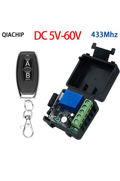 QIACHIP 5v-60v Beige 433mhz Dc 12v 5v-60v 1ch Universal Wireless Remote Control Switch Relay Receiver Module