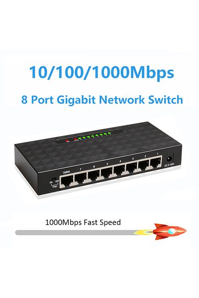 Choice مفتاح شبكة إيثرنت ذكي مزود بـ 5 8 منافذ بسرعة 1000 ميجابت في الثانية ومحول RJ45 عالي الأداء ومحول داخلي...