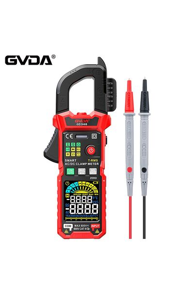 GVDA Clamp Meter Digital Multimeter DC/AC Current 6000 Counts Car Amp Hz Capacitance NCV Temperat...