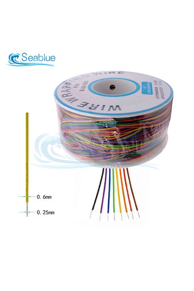 Aideepen Colourful 250m 30awg Wrapping Wire Tin Plated Copper B-30-1000 Cable Breadboard Jumper Insulation El