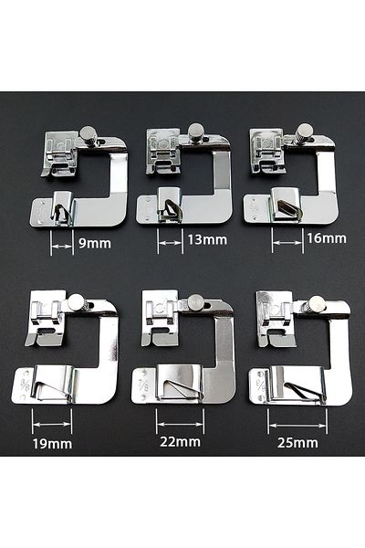 Choice 13mm 1pcs 1pcs 13 19 22mm Domestic Sewing Machine Foot Presser Foot Rolled Hem Feet For Brother Sing