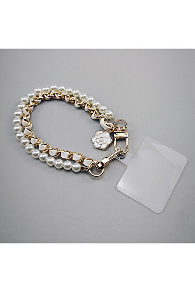 Choice سلسلة مفاتيح للهاتف المحمول على شكل لؤلؤة الكاميليا البيضاء للفتيات وا...