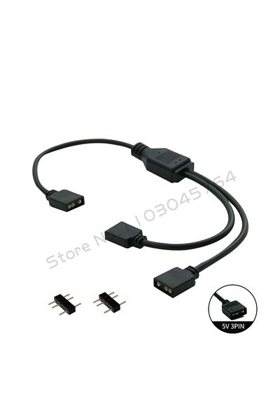 Choice 1-2(3PIN 5V) Motherboard Rgb Sync Splitter, 12v 4pin Rgb / 5v 3pin Argb Sync Hub Transfer Extension