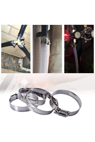 YISEONG 80pcs Hose Clips Pipe Clamps 8mm-51mm Stainless Steel Hoop Clamp Hose Clamp Stainless Steel Set A...