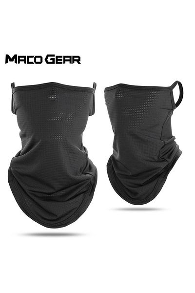 macogear Men Summer Sports Black Mesh Ice Silk Bandana Running Tube Scarf Hiking Ski Fishing Hunting Cycli...