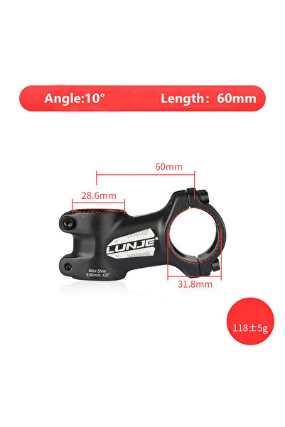 Choice جذع دراجة خفيف الوزن للغاية بزاوية 10 درجات - 60 مم، مصنوع من سبائك ال...